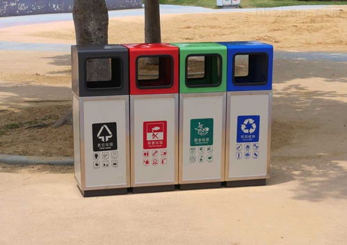 新环保标准户外四分类垃圾箱镀锌板垃圾桶环卫室外果皮箱